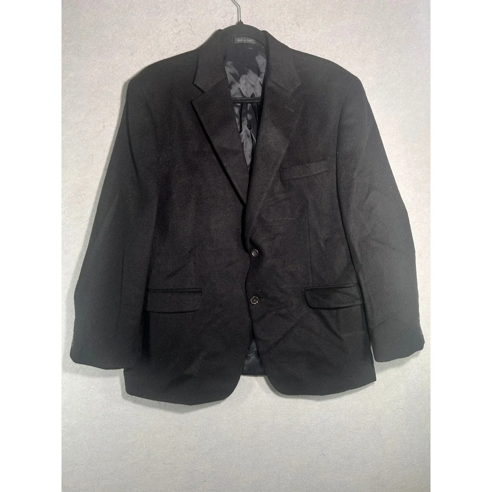 Lauren Ralph Lauren Black 100% Camel Hair Blazer Sport Coat Mens 42S 42 Short